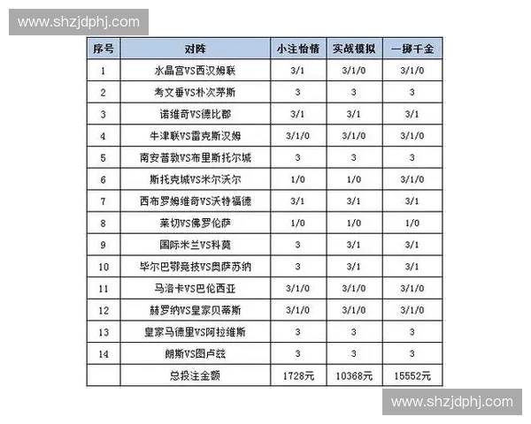精准解析足球比赛竞彩网投注策略助力彩民稳定盈利